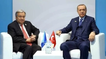 Cumhurbaşkanı Erdoğan'la g&ouml;r&uuml;şen BM Genel Sekreteri Guterres'ten teşekk&uuml;r