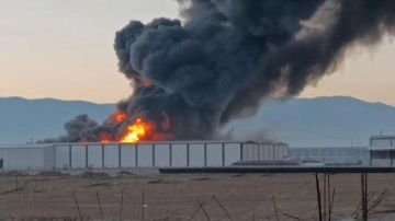 Denizli'de fabrika yangını