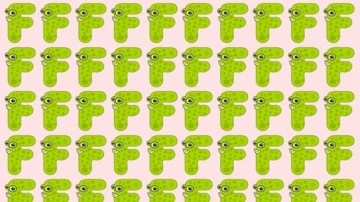 Dikkat gerektiren zek&acirc; testi: F harfleri arasında farklı olanı 7 saniye i&ccedil;erisinde bulabilir misin?