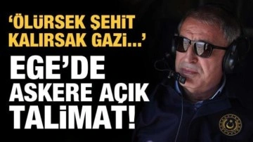 Ege'de Deniz ve Hava Kuvvetlerine a&ccedil;ık talimat! Bakan Akar: Yunanlar y&uuml;zmeyi unutmasın