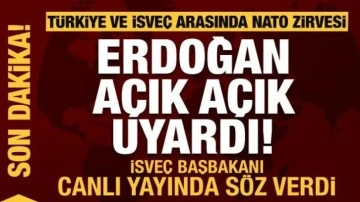 Erdoğan a&ccedil;ık a&ccedil;ık uyardı! İsve&ccedil; Başbakanı canlı yayında s&ouml;z verdi