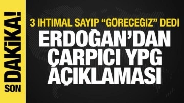 Erdoğan'dan YPG açıklaması! 3 ihtimal sayıp "göreceğiz" dedi