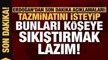 Erdoğan ve Aliyev'den a&ccedil;ıklamalar: Tazminatını isteyip, bunları k&ouml;şeye sıkıştırmak lazım!