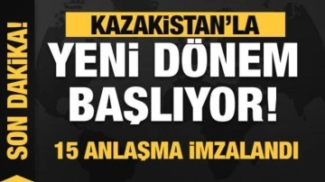 Erdoğan ve Tokayev'den a&ccedil;ıklama! 15 anlaşma imzalandı! Yeni d&ouml;nem başlıyor