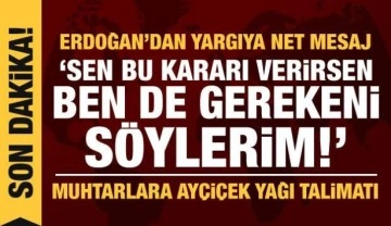 Erdoğan'dan son dakika a&ccedil;ıklamalar: Yargıya net mesaj, muhtarlara ay&ccedil;i&ccedil;ek yağı talimatı!