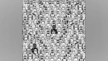 Fantastik zeka testi: Star Wars askerlerinin arasındaki pandayı 11 saniyede bulmak &ccedil;ok zor!