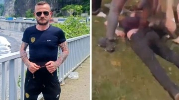 Fenomen Benekli Ayhan sokak ortasında bayıltana kadar d&ouml;v&uuml;ld&uuml;