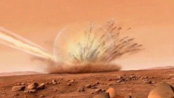 G&uuml;neş sisteminde şimdiye kadar tanık olunanlar arasında en b&uuml;y&uuml;ğ&uuml;! Mars'a meteorit &ccedil;aprtı