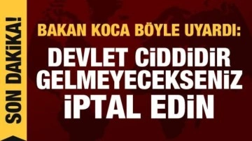 Hastane randevuları i&ccedil;in Bakan Koca'dan uyarı: Devlet ciddidir, gelmeyen iptal etsin