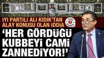 Her g&ouml;rd&uuml;ğ&uuml; kubbeyi cami sanan İYİ Partili Kıdık baltayı taşa vurdu