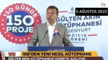 İBB Başkanı İmamoğlu 4 ay &ouml;nce a&ccedil;ılışını yaptığı k&uuml;t&uuml;phaneyi yeniden a&ccedil;tı