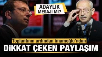 İmamoğlu'ndan dikkat &ccedil;eken paylaşım! Kılı&ccedil;daroğlu'na adaylık mesajı mı?