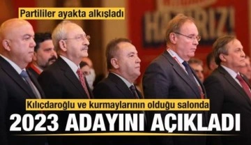 Kılı&ccedil;daroğlu'nun da olduğunu salonda adayını a&ccedil;ıkladı! Partililer ayakta alkışladı