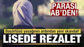 KKTC'de başörtüsü yasağının ardından yeni skandal! Lisede rezalet! Parası AB'den