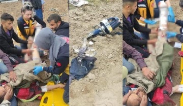 Konya'da korkun&ccedil; olay: Ayaklarını &ccedil;apa motoruna kaptırdı