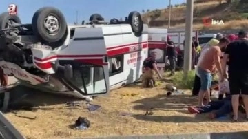 Manisa’da ambulansla otomobil çarpıştı: 1 ölü, 7 yaralı
