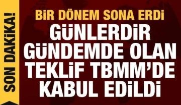 Milletvekili Se&ccedil;im Kanunu Teklifi kabul edildi
