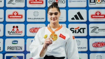 Milli judocu Sinem Oruç'tan Üsküp'te altın madalya