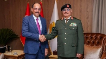 MİT Başkanı İbrahim Kalın, Libya'da Hafter ile görüştü