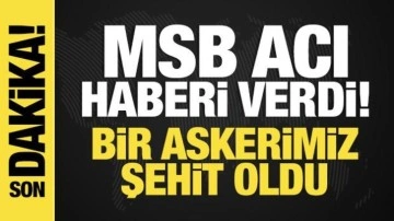 MSB duyurdu! Bir askerimiz şehit oldu