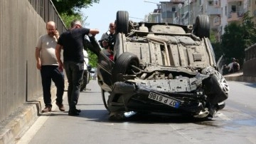Mucize kurtuluş! Takla atarak 30 metre sürüklenen araçtan sapasağlam çıktı