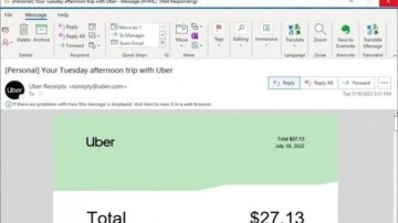 Outlook'ta a&ccedil;ılan Uber e-postaları bilgisayarın &ccedil;&ouml;kmesine neden oluyor