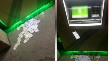 Şaşkın vatandaşın ATM'ye fazla y&uuml;klediği paralar yola sa&ccedil;ıldı