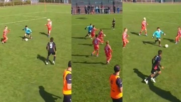 'Servet Çetin çalımlarıyla' rakip kaleye gitti: Minik kaleciden resital