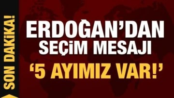 Son Dakika... Cumhurbaşkanı Erdoğan'dan se&ccedil;im mesajı: &Ouml;n&uuml;m&uuml;zde beş ayımız var!