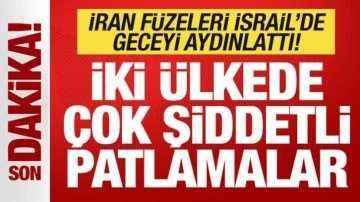 Son dakika: İran füzeleri İsrail'de geceyi aydınlattı! İki ülkede çok şiddetli patlamalar