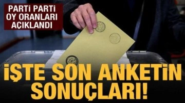 Son se&ccedil;im anketinde oranlar a&ccedil;ıklandı: İşte parti parti sonu&ccedil;lar