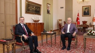 TBMM Başkanı Kurtulmuş, İletişim Başkanı Duran'ı kabul etti