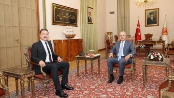 TBMM Başkanı Kurtulmuş, TİP Genel Başkanı Baş'ı kabul etti
