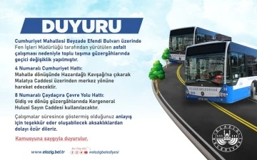 Toplu Taşıma G&uuml;zergahlarında Ge&ccedil;ici Değişiklik