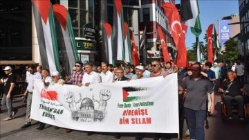 Trabzon'da Filistin'e destek yürüyüşü yapıldı