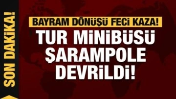 Tur minib&uuml;s&uuml; devrildi: 3'&uuml; ağır 19 yaralı