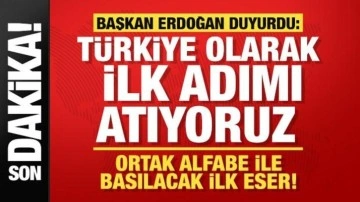 Türkiye ilk adımı attı! Erdoğan duyurdu: Ortak alfabeyle ilk eser basılıyor