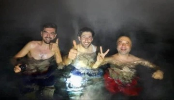 T&uuml;rkmen Dağı&rsquo;nın dondurucu soğuğunda kaplıca keyfi