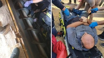 Yem karma makinesine düşen işçi yaralı halde kurtarıldı