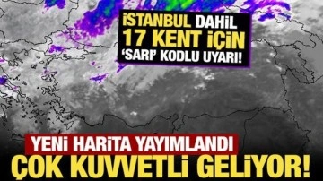 Yeni harita yayımlandı: İstanbul dahil 17 kent için 'sarı' kodlu uyarı!