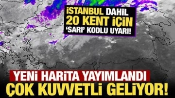 Yeni harita yayımlandı: İstanbul dahil 20 kent için 'sarı' kodlu uyarı!