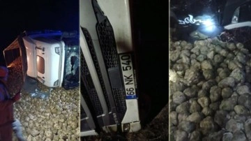 Yozgat’ta pancar yüklü tır devrildi! Sürücü hayatını kaybetti