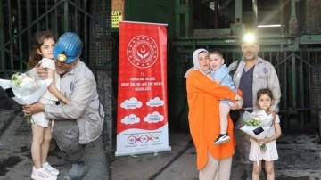Zonguldak’ta madenciler Babalar Günü’nde kuyu başında sürprizle karşılandı